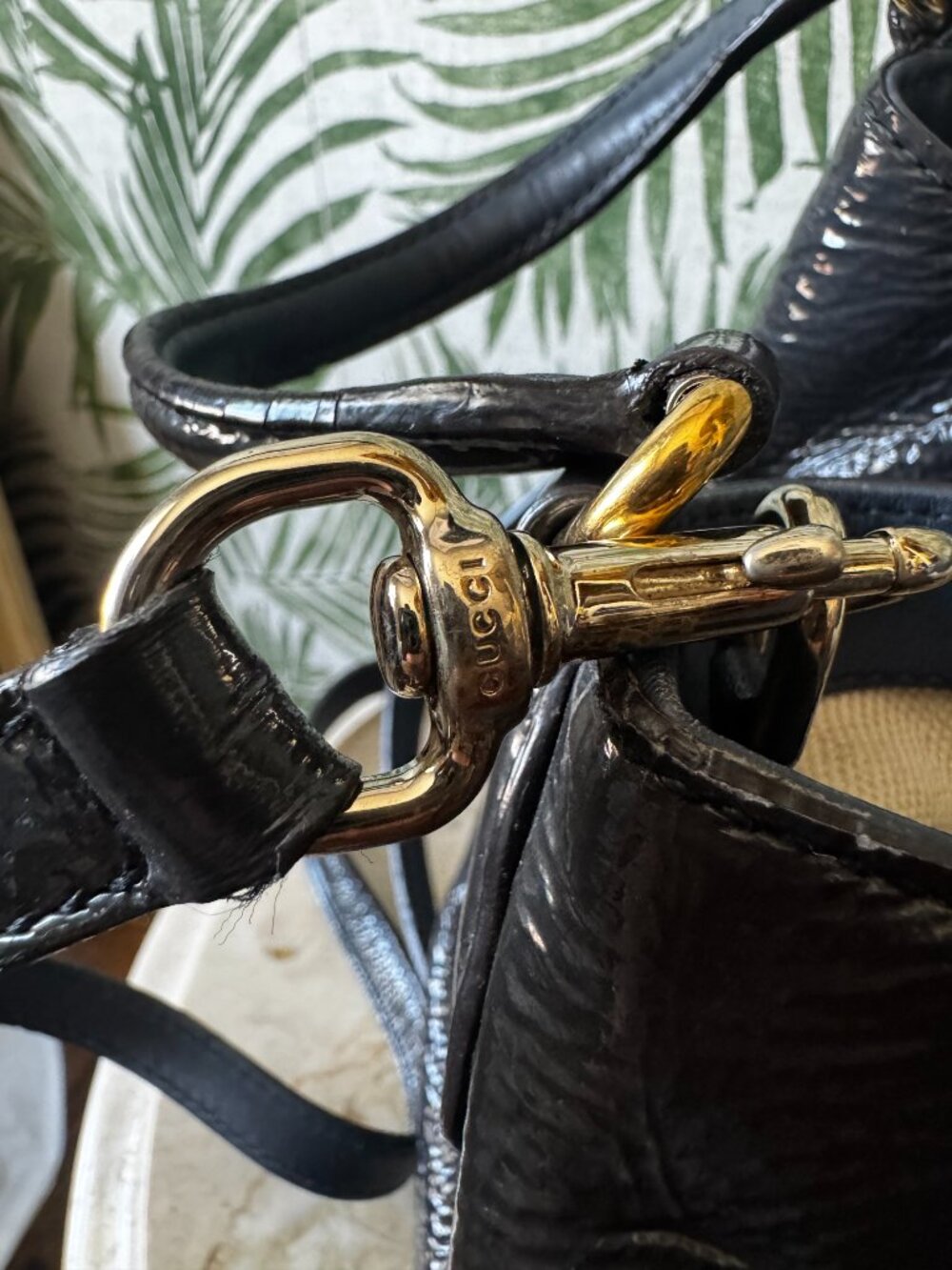 GUCCI Soho Patent Leather GG Embossed Tote / Shoulder Bag – Tassel Zip - Picture 7 of 12